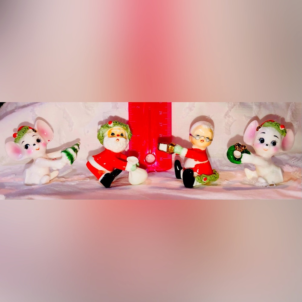 Vintage Christmas candle huggers.